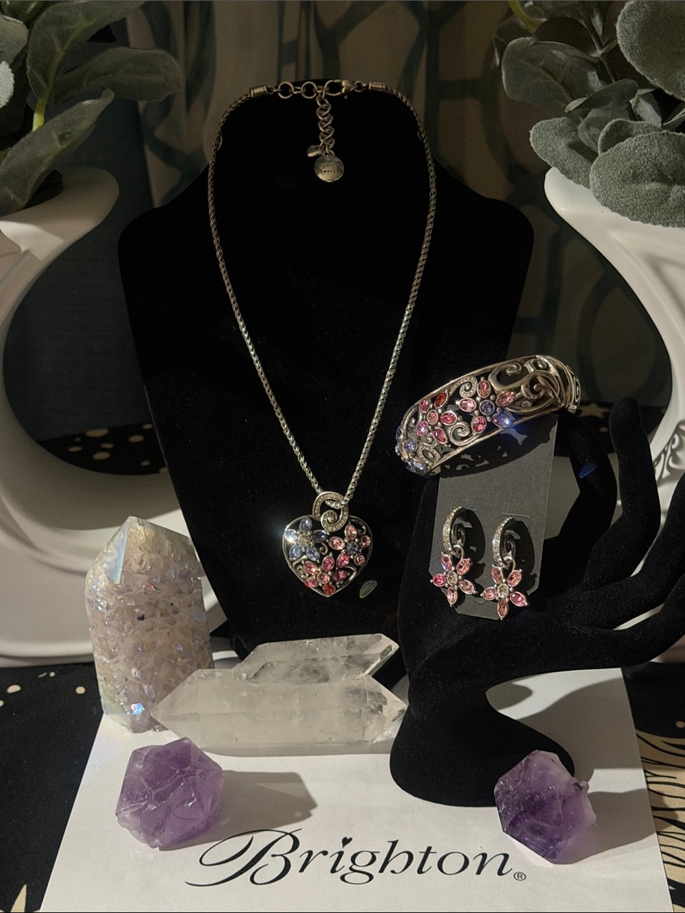 💎🌸 SET of ‘BRIGHTON your heart/GARDEN OF DREAMS Silver Swarovski Crystal SET!